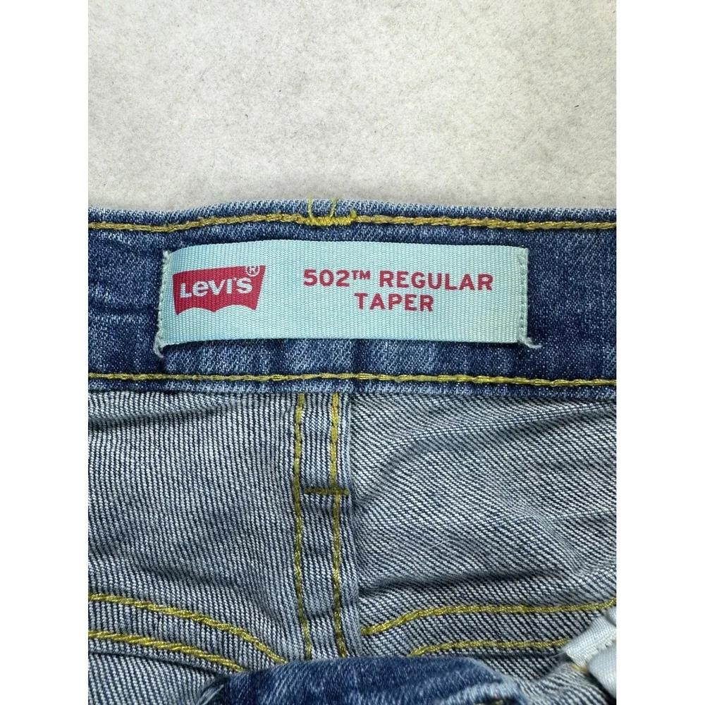 Levis 502 Regular Taper Jeans Mens 28x30 Medium Wash Blue Denim